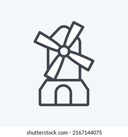 Icon Windmill. suitable for Garden symbol. line style. simple design editable. design template vector. simple symbol illustration