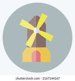 Icon Windmill. suitable for Garden symbol. flat style. simple design editable. design template vector. simple symbol illustration
