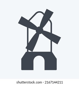 Icon Windmill. suitable for Garden symbol. glyph style. simple design editable. design template vector. simple symbol illustration