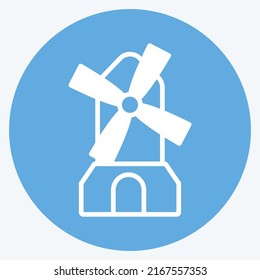 Icon Windmill. suitable for Garden symbol. blue eyes style. simple design editable. design template vector. simple symbol illustration
