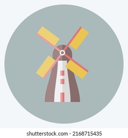 Icon Windmill. suitable for Wild West symbol. flat style. simple design editable. design template vector. simple symbol illustration