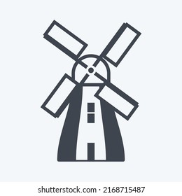 Icon Windmill. suitable for Wild West symbol. glyph style. simple design editable. design template vector. simple symbol illustration