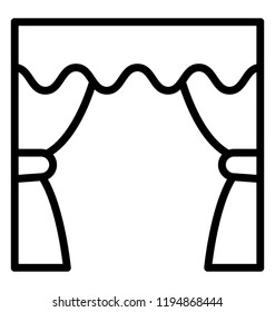 Icon of a window having curtain