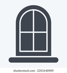 Icon Window. related to Building Material symbol. glyph style. simple design editable. simple illustration