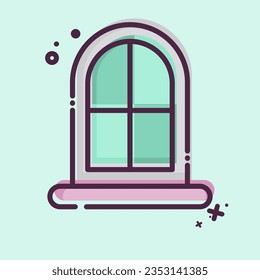 Icon Window. related to Building Material symbol. MBE style. simple design editable. simple illustration