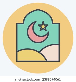 Icon Window. related to Ramadan symbol. color mate style. simple design editable. simple illustration