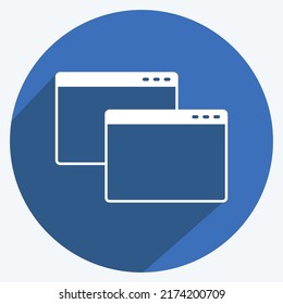 Icon Windows. suitable for Web Interface symbol. long shadow style. simple design editable. design template vector. simple symbol illustration
