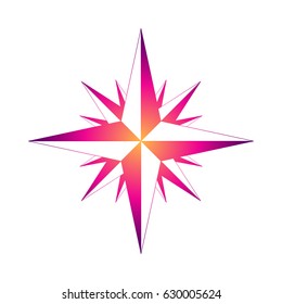 Icon WINDROSE. Vector illustration. bright gradient outline on a white background.