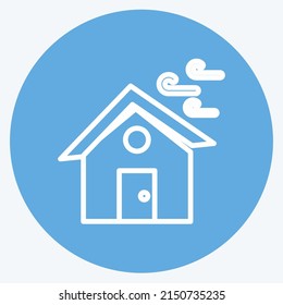 Icon Winds Hitting House. suitable for disasters symbol. blue eyes style. simple design editable. design template vector. simple symbol illustration