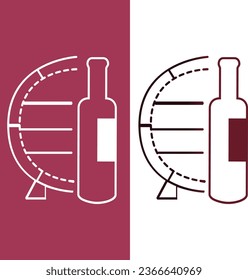 icon wine barrel premium bottle