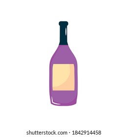 icono de botella de vino sobre fondo blanco, estilo plano, ilustración vectorial