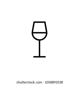 Icon of wine glass. Beverage, aperitif, drink. Alcohol concept. Can be used for topics like celebration, menu, restaurant