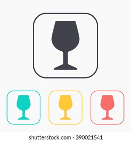 icon of wine glass color set