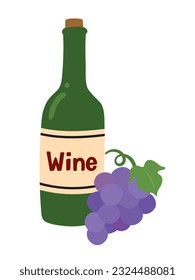Icono de la ilustración de vino y uva
