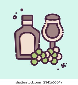 Icon Wine. related to Argentina symbol. MBE style. simple design editable. simple illustration