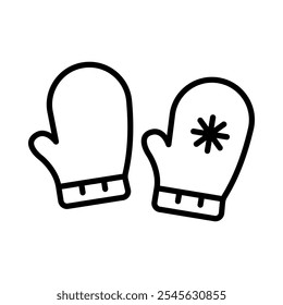 Icon of winter gloves, symbolizing warmth and protection during cold seasons.