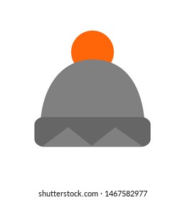 icon winter hat gray with orange bubo 