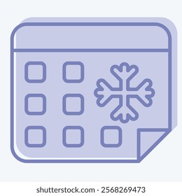 Icon Winter. related to Winter symbol. two tone style. simple illustration