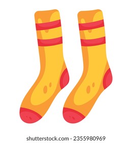 An icon of winter socks in flat style 