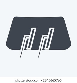 Icon Wiper. related to Spare Parts symbol. glyph style. simple design editable. simple illustration