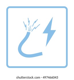 Icon of Wire . Blue frame design. Vector illustration.