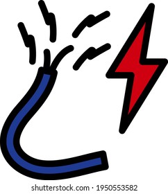 Icon Of Wire. Editable Bold Outline With Color Fill Design. Vector Illustration.