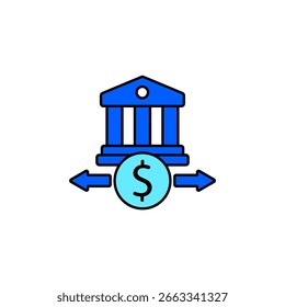 Icon a wire transfer, isolated against a clean background.