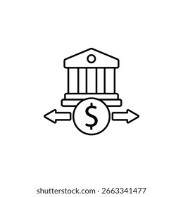 Icono de una Transferencia, aislado contra un fondo limpio.