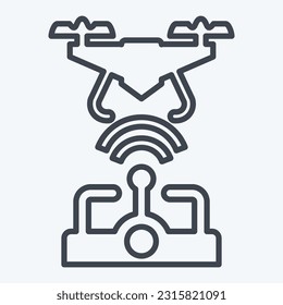 Icon Wireless Control. related to Drone symbol. line style. simple design editable. simple illustration