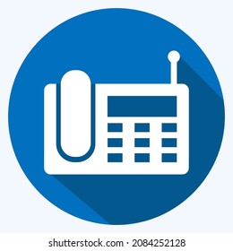 Icon Wireless Landline Phone - Long Shadow Style,Simple illustration,Editable stroke,Design template vector, Good for prints, posters, advertisements, announcements, info graphics, etc.