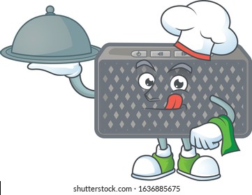An icon of wireless speaker as a Chef with food on tray ready to serve