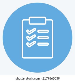 Icon Wish List. suitable for Business symbol. blue eyes style. simple design editable. design template vector. simple symbol illustration