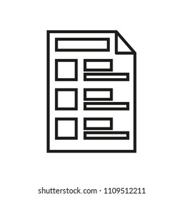 Icon wish list vector line thin template. Christmas gift holiday doodle. Heart love commerce concept shop. Order delivery favorite flat documents design. Paper checklist symbol isolated. 