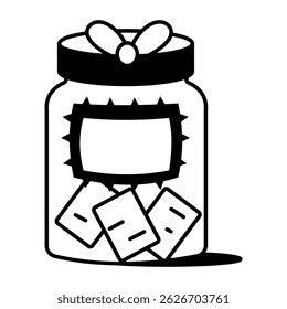 An icon of wishes jar designed in hand drawn style