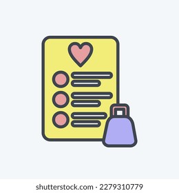 Icon Wishlist. related to Black Friday symbol. shopping. simple illustration
