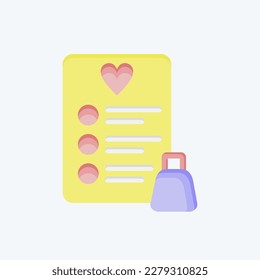 Icon Wishlist. related to Black Friday symbol. shopping. simple illustration