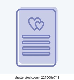 Icon Wishlist. related to Contactless symbol. Two Tone Style. simple design editable. simple illustration