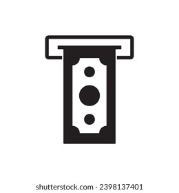 icon withdrawing money from atm vector template illustration logo design