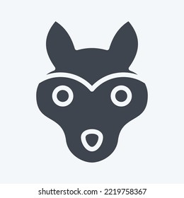 Icon Wolf. related to Animal Head symbol. glyph style. simple design editable. simple illustration. cute. education