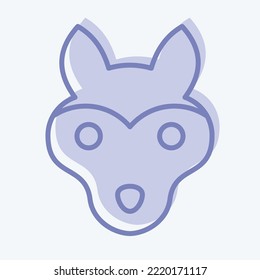 Icon Wolf. related to Animal Head symbol. two tone style. simple design editable. simple illustration. cute. education
