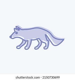 Icon Wolf. suitable for animal symbol. two tone style. simple design editable. design template vector. simple symbol illustration