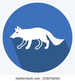 Icon Wolf. suitable for animal symbol. long shadow style. simple design editable. design template vector. simple symbol illustration