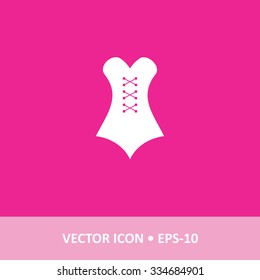 Icon of woman Dress Icon-Gown on Magenta Color Background. Eps-10.