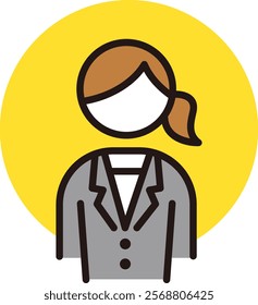 Icon of a woman in a suit. Teachers, working adults, job hunters.