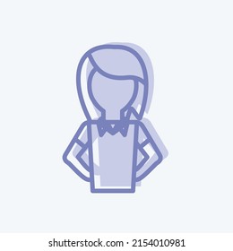 Icon Woman. suitable for party symbol. two tone style. simple design editable. design template vector. simple symbol illustration