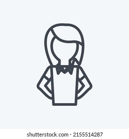 Icon Woman. suitable for party symbol. line style. simple design editable. design template vector. simple symbol illustration