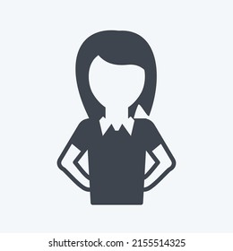 Icon Woman. suitable for party symbol. glyph style. simple design editable. design template vector. simple symbol illustration