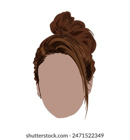 icon of a woman's head with a beautiful hairdo, without background