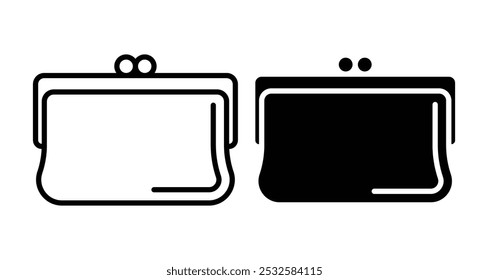 Icon of a woman's wallet, symbolizing fashion, accessories, or personal belongings.