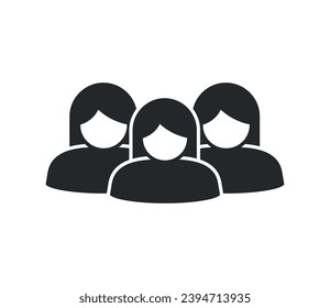 icono del vector de grupo femenino aislado